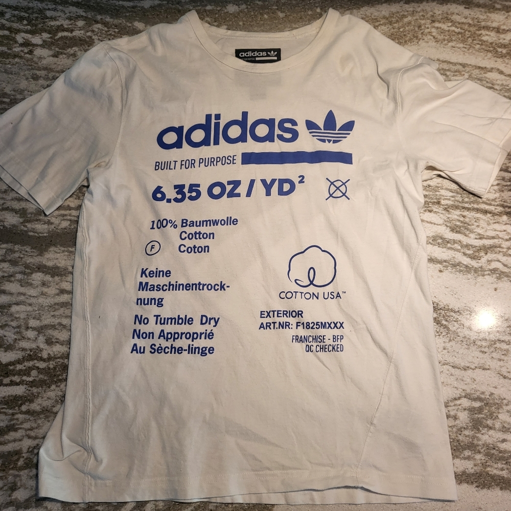 White Adidas Short Sleeve Tee